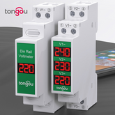 Compteur AC triphasé sur rail DIN TOVME 60-450V avec affichage numérique LCD